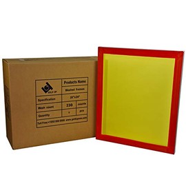 20 x 24 Inch Pre-Stretched Aluminum Silk Screen Printing Frames with 230 Yellow Mesh (6 Pack Screens)