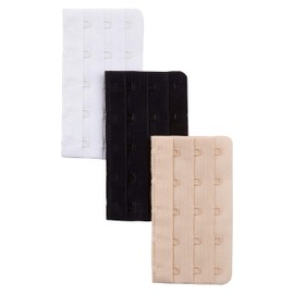 Ulla Popken ladies big sizes | Bra extension | 3 pack | Hook & eye closure | 3 colors (skin, white, black) | multicolor 58-64 703941 90-3 +