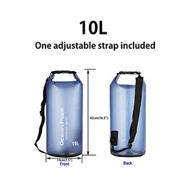 Bolsa seca impermeable, 10 L/20 L, impermeable, bolsa seca para kayak, barco, natación, fow, mujeres y hombres (azul-10 L)