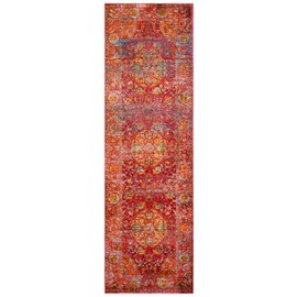 Safavieh Luxor Collection LUX318R Handmade Boho Chic Runner, 2'2" x 9' , Fuchsia / Gold