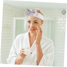 SAFIGLE 3pcs Spa Headbands Elastic Facial Headbands for Women Grey for Skincare Makeup Yoga and Face Washing Comfortable Hair Accessories for Daily Use