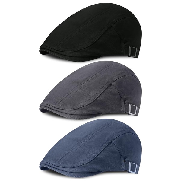 3 Pack Men's Newsboy Hat Ivy Cabbie Driving Hunting Flat