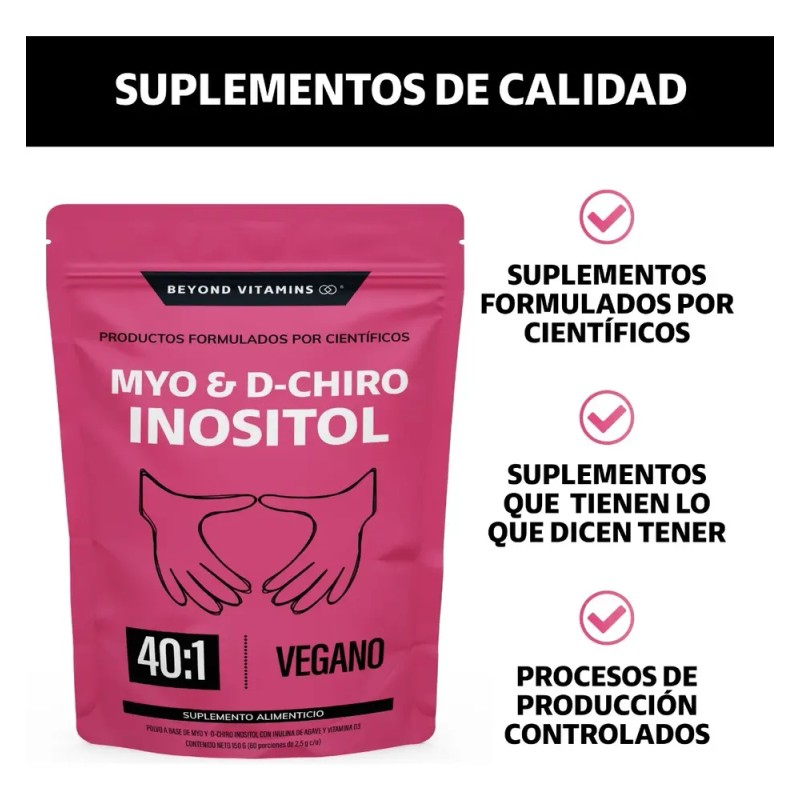 Myo Y D-chiro Inositol Puro - 100% Vegano - En