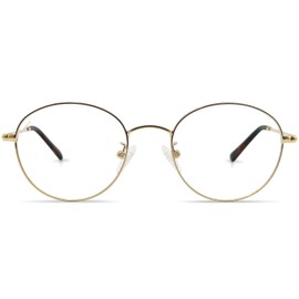 Jolafull JF2403 Clear Lens Eyewear Metal Frames Round Glasses for Women for Men Prescription