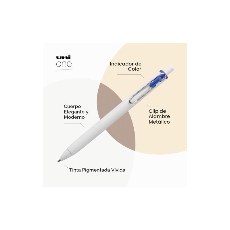 Uniball One - Bolígrafos de gel retráctiles, punta media (0.7