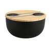 Kesper Salad Bowl Set, 24 cm, Plastic Bowl with Bamboo
