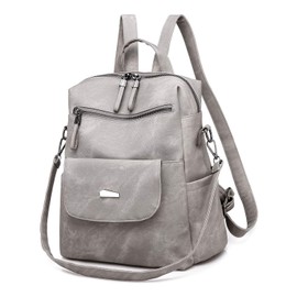 UBaymax Women's Fashion Backpack, Lightweight Travel Backpack Made of PU Leather, Shoulder Bag, Handbag, Casual, Elegant Daypack with Versatile Design, (3) Grey, Casual