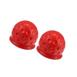 INFINAUTO 2pcs Universal Trailer Hitch Ball Cover Waterproof Dustproof 50mm ID Red for Car Truck RV Boat Stylish Design