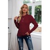 Breampot Women Cable Knit Jumper Casual Basic Long Sleeve Pullover