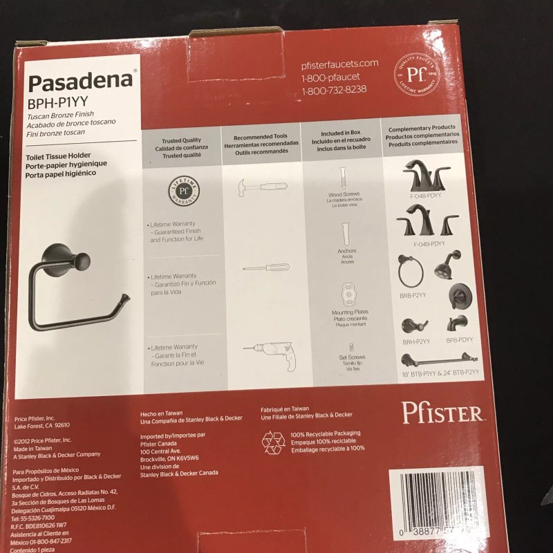 Pfister Toilet Paper Holder Bronze BPH-P1YY W3