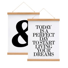 Photolini Poster Hanging Rail in White, 31 cm Magnetic Poster Hanger / Poster Holder / Poster Rail