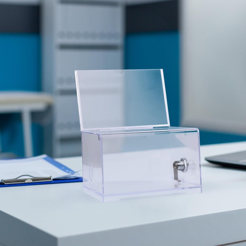 EXCEART Acrylic Box, Ballot Box, Business Card Box, Donation Box