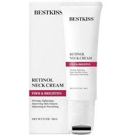 Neck Cream for Tightening and Firming: Hydrates, Lifts & Smoothes with Cooling Massaging Roller Applicator - with Retinol, Niacinamide & Hyaluronic Acid for Face, Neck & Chest, 1.7 OZ/50g