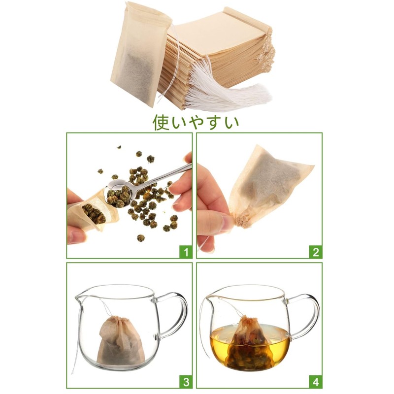YFFSFDC 100 Pcs Tea Bags (6cm x 8cm) Disposable Sachets