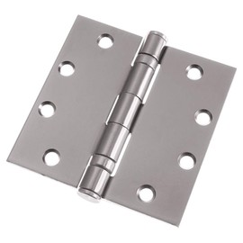 Nuk3y Commercial Grade Ball Bearing Door Hinge, NRP 4-1/2 x 4-1/2 Full Mortise Brush - 3- Pack (Stainless Steel (304))