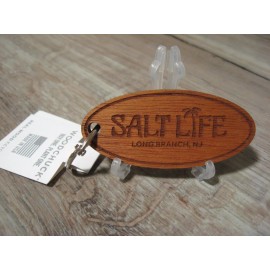 Salt Life Genuine Salt Life Wooden Key Chain - 4.5" Oval - Long Branch, NJ