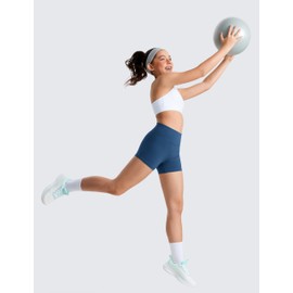 CRZ YOGA Girls Butterluxe Cycling Shorts Breathable Safety Dress Short Stretchy Dancing Bike Basic Pants Summer Schoolwear French Navy XL