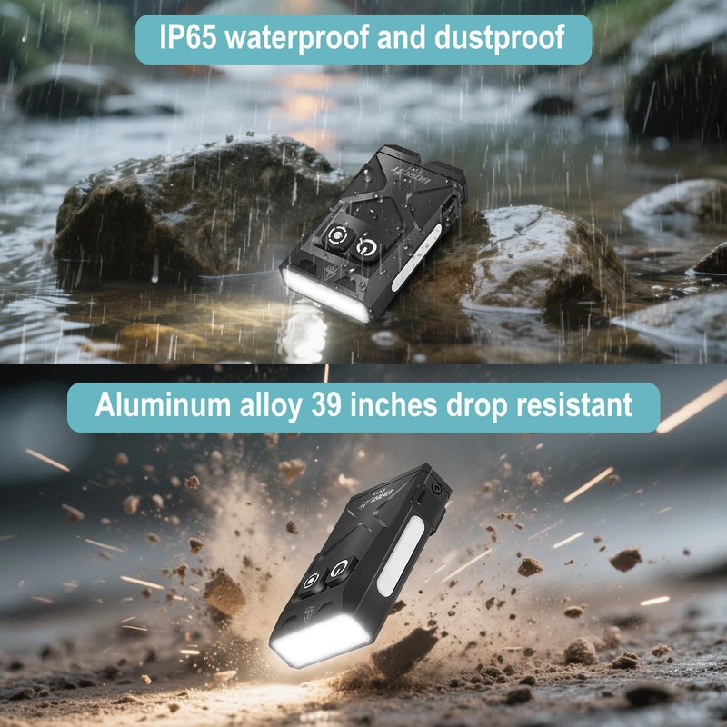 BORUIT EV15 EDC Flashlight Rechargeable, High Lumen LED Mini Keychain