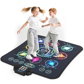 JOYCUDDLE Upgraded Dance Mat Toys for Kids 3-12 Years, Electronic Dance Pad with Light-Up 9-Buttons, 3 Game Modes, Adjustable 7-Level Volume, 9 LED Game Lights, Birthday for Girls and Boys