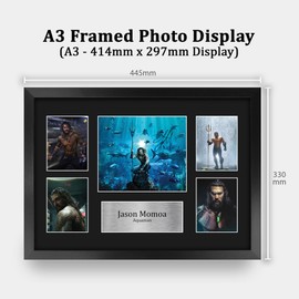 HWC Trading FR A3 Jason Momoa Aquaman Gifts Printed Signed Autograph Picture for Movie Memorabilia Fans - A3 Framed
