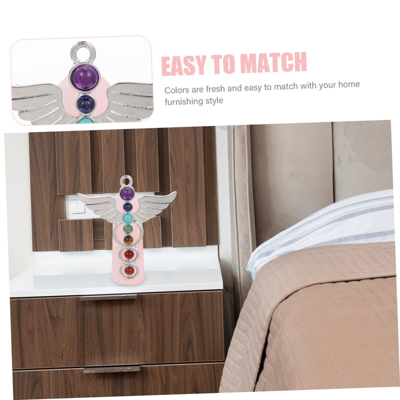 Gatuida Delicate Angel Hexagonal Column Crystal Stone Pendant Ornament for