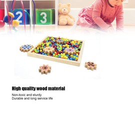 Wooden Mushroom Nail Toy Set, Boys and Girls Combination Board, Kindergarten Children's Intelligent andNail Puzzle Toy