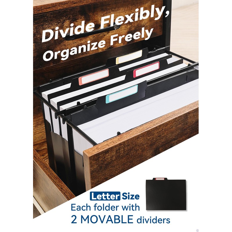 SortRax Plastic High Capacity Hanging File Folders, 4" Expansion for