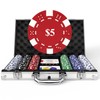 HEITOK Poker Set with Denominations, 300-pcs 11.5g Weighted Numbered Chips,
