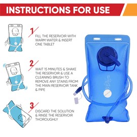 CleanHike Hydration Backpack Cleaning Tablets - (90 Tablets) Great for Reservoir Pack or Hydration Bladder, Individually Packed, Quickly Removes Stubborn Stains & Odors (3)