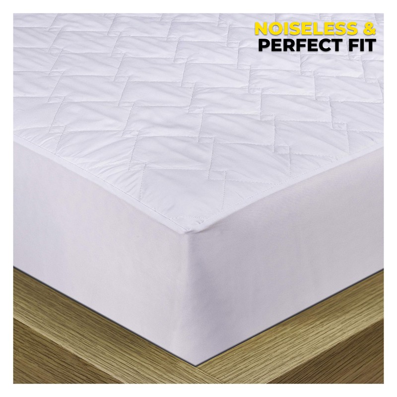 K&A Quilted Waterproof Mattress Protector, Ultrasoft Breathable Microfiber - Hypoallergenic