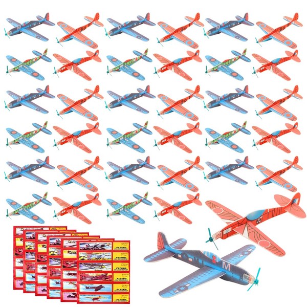 CJBIN Polystyrene Flying Children, 36 Piece Gliding Planes Set, Polystyrene