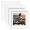 KINLINK 5x5 Picture Frame White Set of 4, Wooden Square