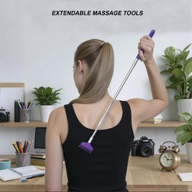 4 Pack back scratcher for women men, Stainless Steel back scratcher extendable, backscratchers for adults with Rubber Handles for Thanksgiving Birthday Christmas gift