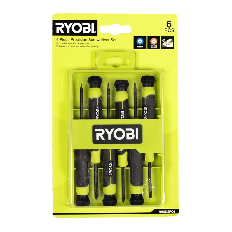 RYOBI - Set of 6 Precision Screwdrivers with Magnetic Head