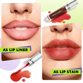 Wipe-Off Lip Stain Lightweight Lip Tint Non-stick to Cup Transfer-Resistant, Smudge-Proof Lip Gloss Highly Pigmented Matte Long-lasting Vibrant Kiss-Proof Lip Stain - 06# Peachy Pink