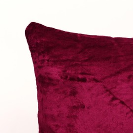 The White Petals- Velvet Burgundy Pillows (1 Pillowcase, 20x20 inch, Burgundy/Maroon, Soft Cotton Velvet)