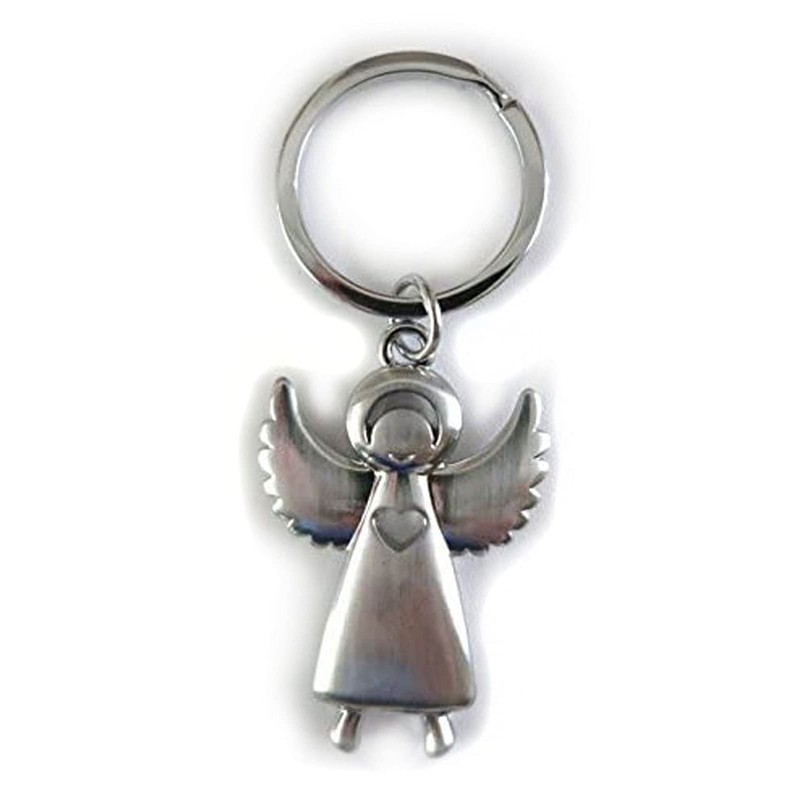Silver Guardian Angel Keyring