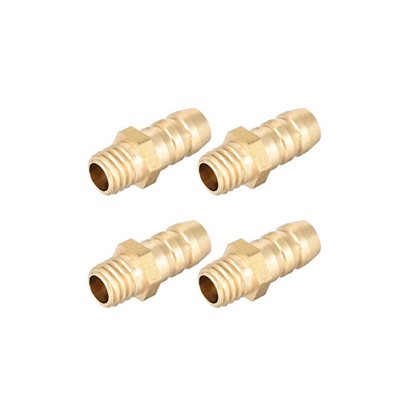 sourcing map Brass Metric Barb Connector Hose Nozzle 6mm x