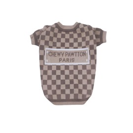 Everything Chic Designer Dog Clothes Sweater Shirt Outfit Small XS Teacup Cute Dogs Puppies French Bulldog Dachshund Chihuahua Cats Maltese Boy Girl (X-Small, DamierParis)