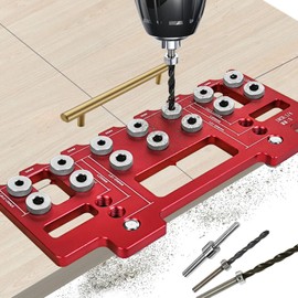 Cabinet Hole Drilling Jig Wear-Resistant Hardened Steel Drill Bushing Precise Cabinet Door Handle Installation Jig Tool