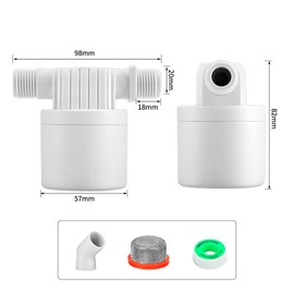 CXZTCL Float Valve 1 Inch Parallel Inside Water Level Float Valve, Plastic Water Level Controller for Water Tanks, Cisterns(Build-in Up Inlet)