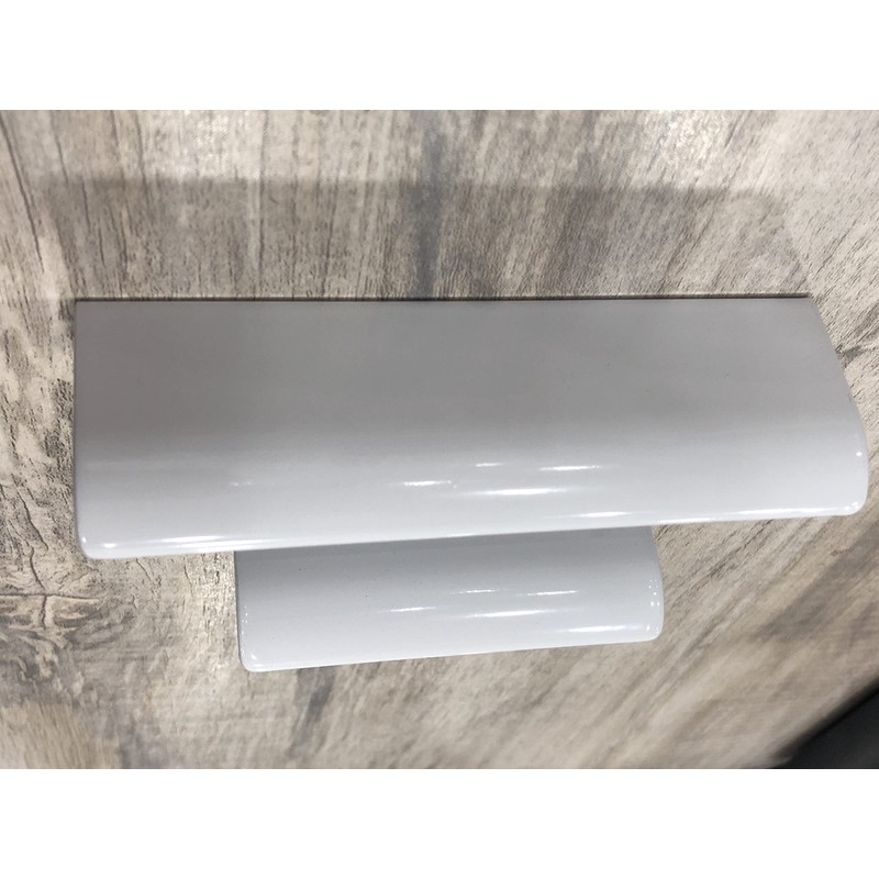 HONJIE 10Pcs 3.15" White Arc Surface Pull,White Edge Pulls Furniture