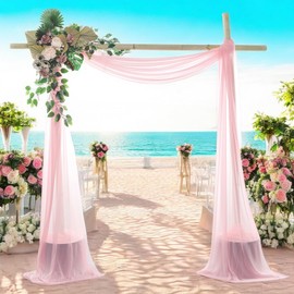 MDS - Paquete de 1 panel (30 pulgadas de ancho x 40 pies de largo), tela de gasa transparente para cubrir el arco de boda, decoración de boda, ceremonia, recepción, fiesta, telón de fondo de techo,