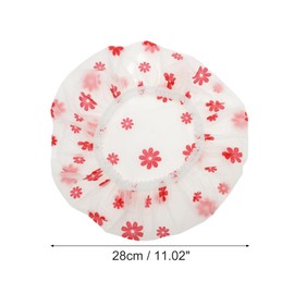 VOCOSTE Shower Cap Hair Cap 1 Layer Waterproof Reusable Bath Spa SPA Face Wash 1pc Orange Flower