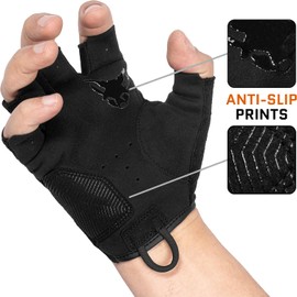 ACE Schakal Fingerless Gloves - Tactical Gloves without Fingers - for Paintball and Shooting - Black - S