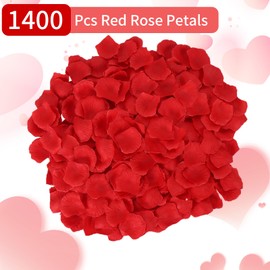 Usmilegift 1400 PCS Artificial Fake Rose Petals for Valentines Day,Flower Petals,Romantic Nightfor Her/Him Set,Wedding, Engagement, Party, in Bulk Flower Decorations（Red）