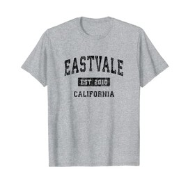 Eastvale California CA Vintage-Sportdesign, schwarzes Design T-Shirt