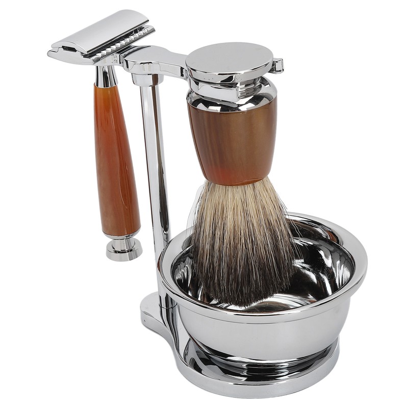 Safety Men Grooming Set Trimming Soap Stand Bowl Beard Brush