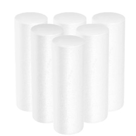 6pcs Foam Cylinders for Crafts,Foam Rods Polystyrene Cylinders White Foam Tube for Modeling DIY Crafts Painting Chritstmas Ornament