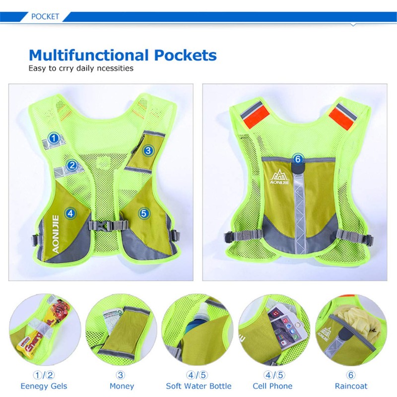 AONIJIE Ultralight Hydration Backpack Running Marathon Backpack Drinks Bag (Grey)